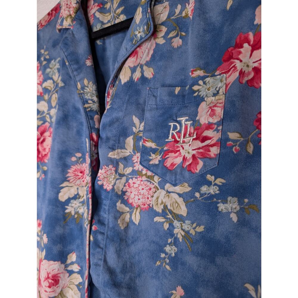 Ralph Lauren Floral Pajama Set Women L Coquette Romantic Cozy Cottagecore - Picture 6 of 8